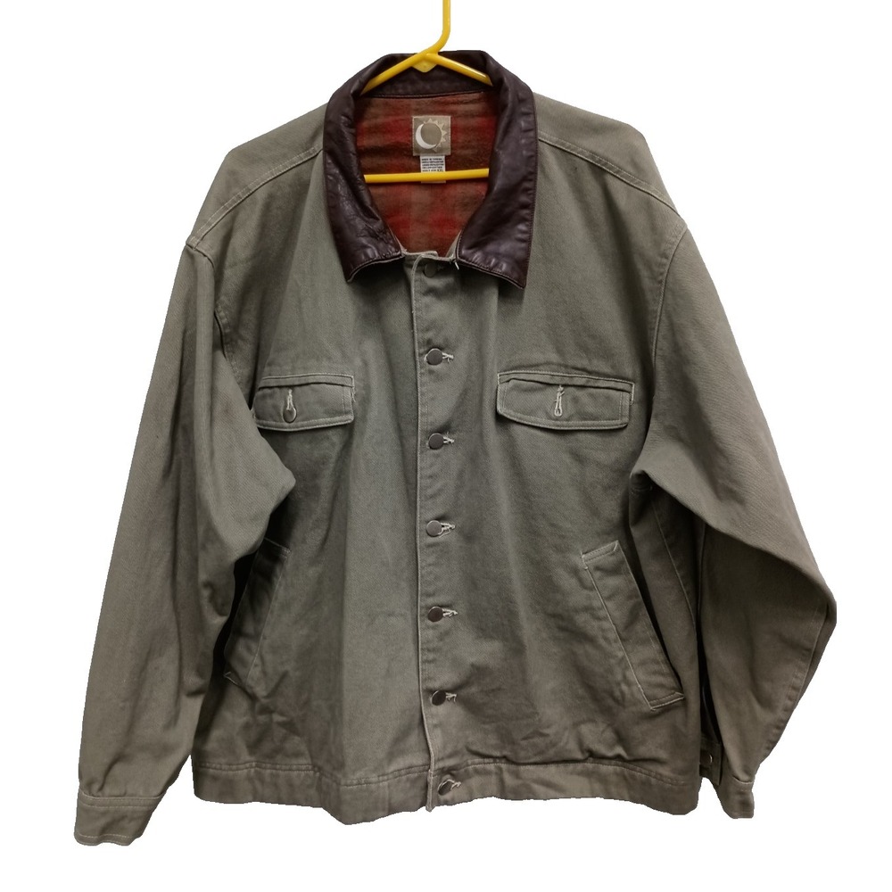 VTG Marlboro Mens Barn‎ Jacket XXL Olive Green Canvas Fleece Lined Chore Work